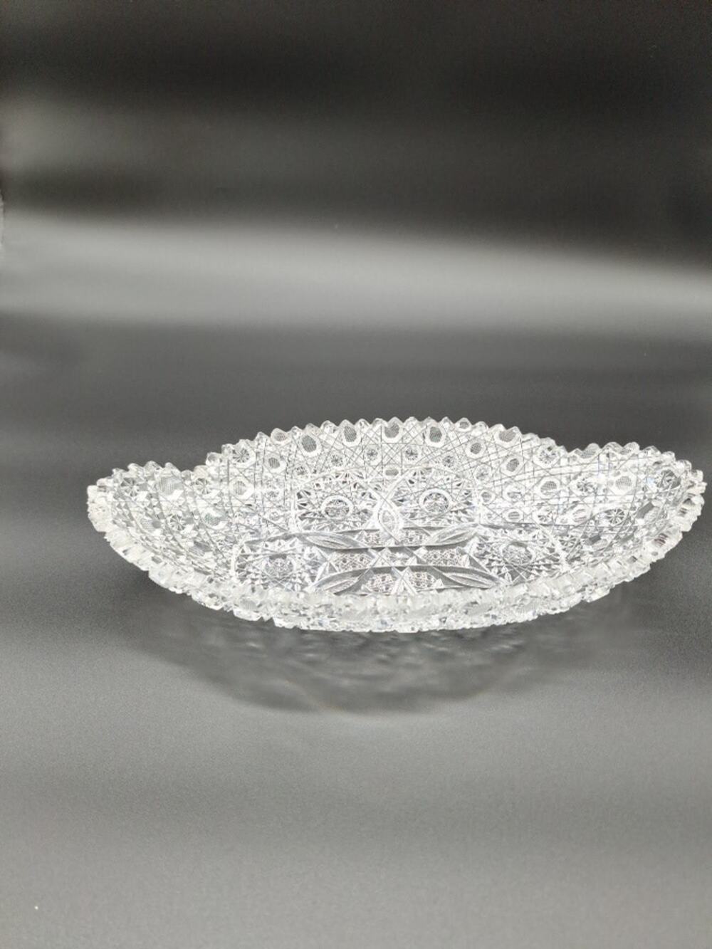 Antique American Brilliant Cut Glass Celery Dish.